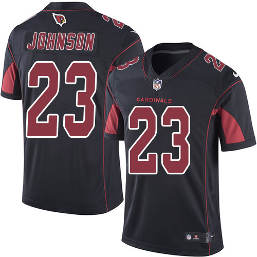 Men's Limited Chris Johnson Nike Jersey Black - #23 Rush NFL Arizona Cardinals